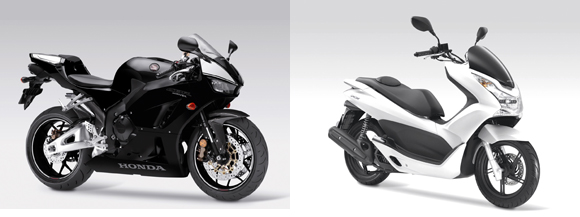 혼다 CBR600RR(왼쪽), PCX(오른쪽). ⓒ혼다코리아