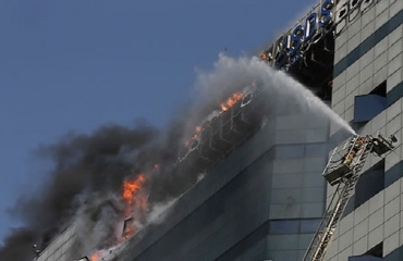 20일 오후 화재가 발생한 삼성SDS 과천센터. ⓒ연합뉴스