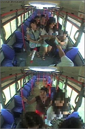경남 창원에서 폭우에 휩쓸린 버스의 블랙박스가 공개됐다.ⓒCCTV 영상 캡처
