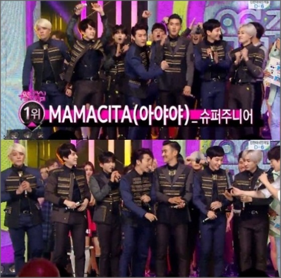 슈퍼주니어가 1위의 영예를 안았다.ⓒMBC '쇼! 음악중심'