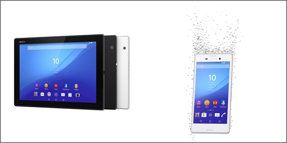 엑스페리아 Z4 태블릿(왼쪽), 엑스페리아 M4 아쿠아.ⓒ소니코리아