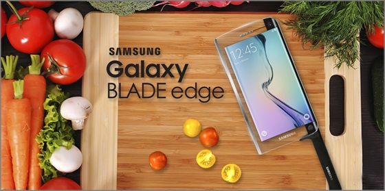 삼성전자는 지난 1일 공식 블로그를 통해 만우절 이벤트로 스마트 칼 ‘갤럭시 블레이드 엣지(Galaxy BLADE edge)’의 사진을 공개했다.ⓒ삼성전자 공식 블로그