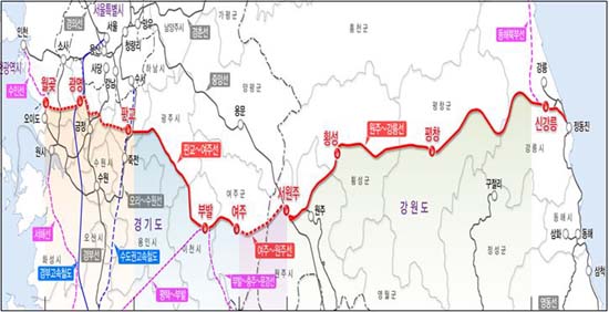 동서 철도망 구축 연계노선 위치도.ⓒ국토교통부 