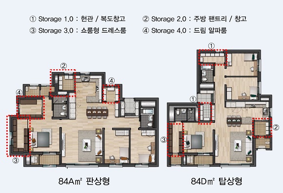 의정부 롯데캐슬 스토리지 4.0 적용 평면 ⓒ롯데건설