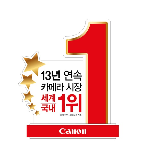 캐논 '세계 렌즈교환식 카메라 13년 연속 1위 달성' 안내 이미지.ⓒ캐논코리아컨슈머이미징