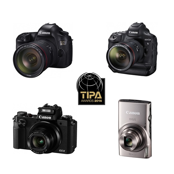 (왼쪽 위부터 시계방향으로)캐논 'EOS 5Ds', 'EOS-1D X Mark II', 'IXUS 285HS', '파워샷 G5 X'.ⓒ캐논코리아컨슈머이미징