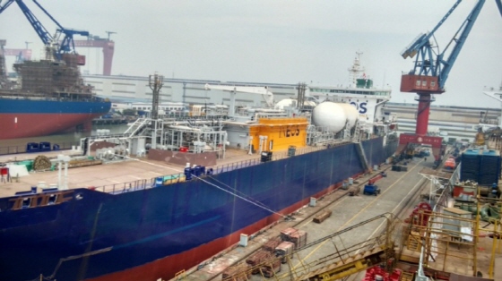 시노퍼시픽(Sinopacific Offshore & Engineering)에서 가스선이 건조되고 있는 모습.ⓒ시노퍼시픽홈페이지