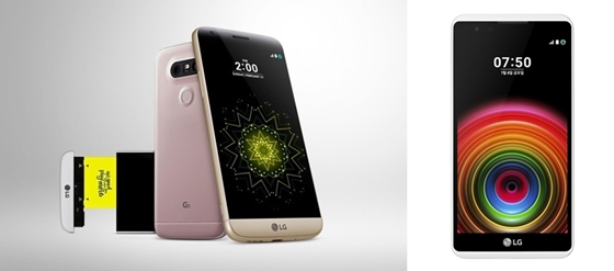 LG G5(왼쪽)와 X시리즈(오른쪽) ⓒLG전자