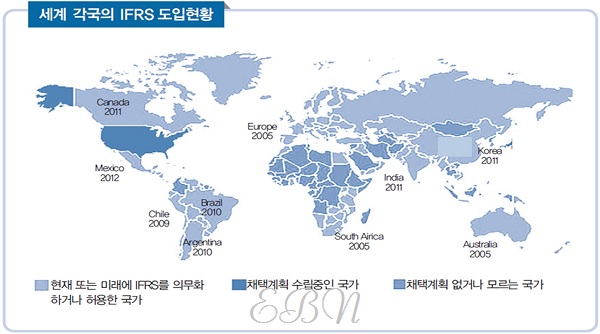 회계기준이 있는 130개국 중 유럽연합(EU)를 필두로 호주, 캐나다 등 105개국이 국제회계기준(IFRS)을 수용했다. ⓒ금융감독원