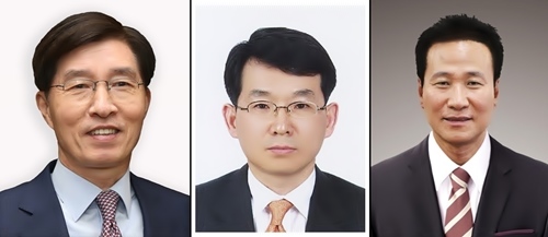 (왼쪽부터) 이동호 부회장·박동운 사장·강찬석 사장 승진자ⓒ현대백화점그룹