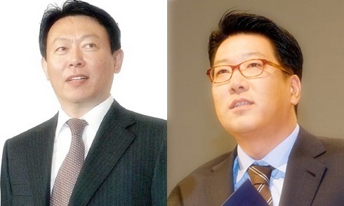 신동빈 롯데그룹 회장(왼쪽)과 정지선 현대배화점그룹 회장ⓒEBN