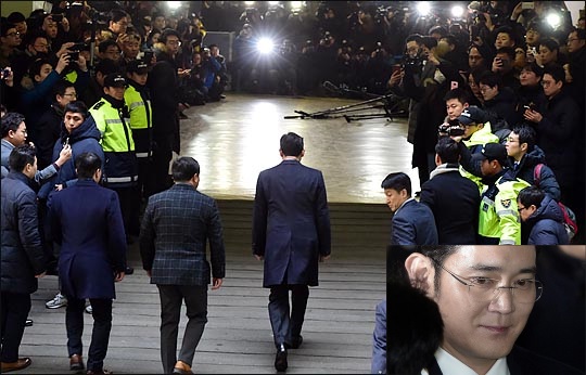 이재용 삼성전자 부회장이 검찰에 출두하는 모습. 