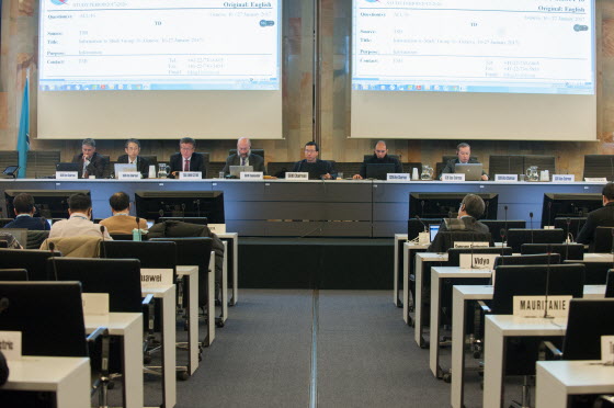 16일 스위스 제네바에서 열린 ITU 국제표준화 회의에서 참석자들이 토론을 벌이고 있다. ⓒKT