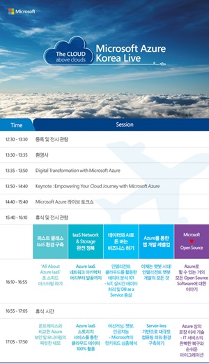 '마이크로소프트 애저 코리아 라이브(Microsoft Azure Korea Live)' 행사 안내 이미지.ⓒ한국마이크로소프트