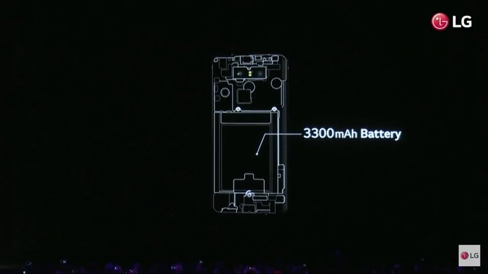 LG G6는 3300mAh 배터리를 탑재했다