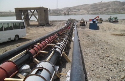 한국가스공사가 이라크 키르쿠크 지역에 건설한 가스배관 [사진=한국가스공사]