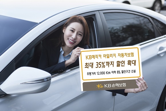 KB손해보험이 자동차보험 마일리지 할인 특약의 할인율을 최대 35%까지 확대한다. ⓒKB손해보험