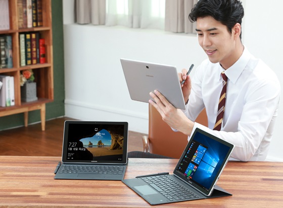 삼성전자가 19일 새로운 개념의 윈도우 태블릿 ‘갤럭시 북(Galaxy Book)’을 12형(303.7mm, 754g)과 10.6형(268.6mm, 650g) 두 가지 모델로 국내에 출시한다. ⓒ삼성전자