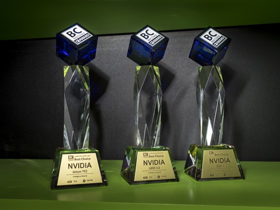 올해 컴퓨텍스에서 엔비디아 젯슨 TX2와 엔비디아 그리드 4.0, 엔비디아 DGX-1이 '베스트 초이스 어워드'를 수상했다.ⓒ엔비디아