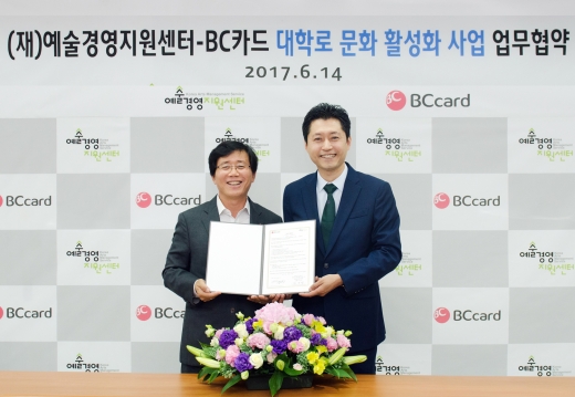 (왼쪽부터)김진철 BC카드 마케팅본부장, 김선영 예술경영지원센터 대표ⓒBC카드