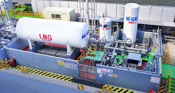 현대중공업이 울산 본사에 구축한 ‘LNG선 종합 실증설비’ 모형도.ⓒ현대중공업