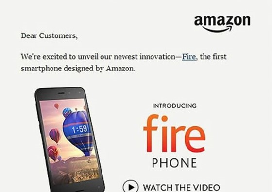 아마존닷컴이 2014년 전자상거래 업체 최로로 시장에 선보인 자체 브랜드 스마트폰
 'fier'ⓒ