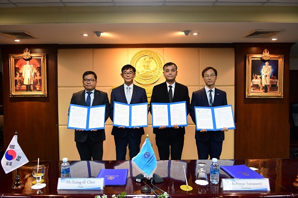 대우건설과 한국환경산업기술원, 에코스마트상수도시스템개발사업단은 태국 수도권 상수도사업청(MWA)과 양해각서(MOU)를 체결했다. ⓒ대우건설