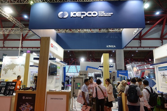 인도네시아 전시회에서 중소기업 12개사와 함께 구성한 KEPCO 홍보관 전경[사진=한국전력]