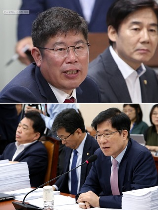 김경진 바른정당 의원(위)과 신경민 더불어민주당 의원(아래)
