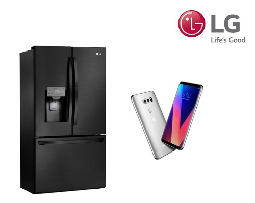 CES 2018 혁신상을 받은 LG전자의 스마트 매직스페이스 냉장고와 V30