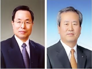 (왼쪽부터) 김창록 전 산업은행 총재와 신상훈 전 신한지주 사장ⓒEBN