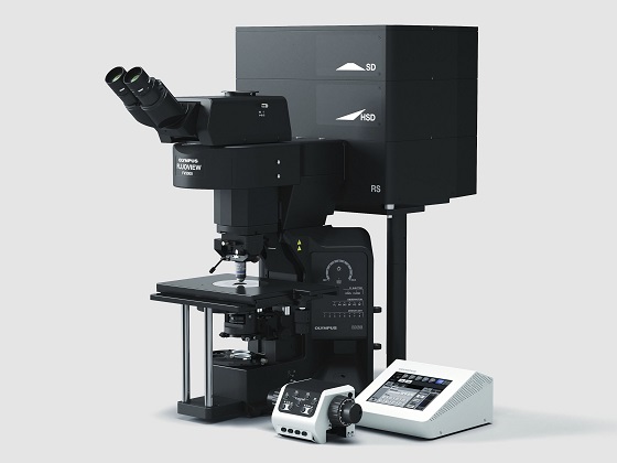 올림푸스 공초점 레이저 생물현미경 FV3000 정립형 전기 생리 검사용[사진=올림푸스한국]