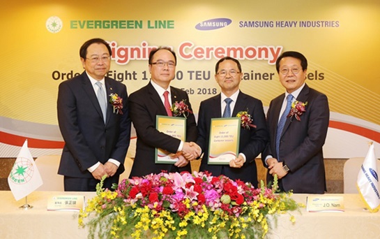 대만 선사인 에버그린이 삼성중공업에 최대 8척에 달하는 컨테이너선을 발주했다.ⓒ에버그린