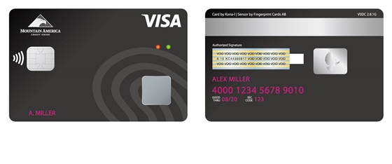 코나아이가 제작한 비자(Visa) 지문카드 시제품.ⓒ코나아이
