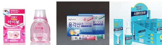 동아제약 '아이봉', 보령제약 '용각산쿨', 조아제약 '시원타조아 나잘스프레이' 제품.ⓒ각사