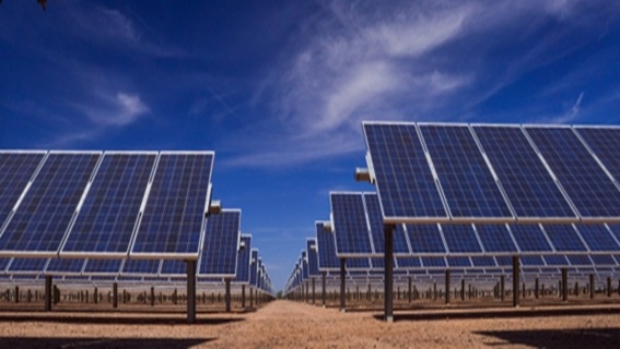 현대중공업그린에너지가 142MW 규모의 모듈을 공급한 미국 애리조나주의 태양광발전소(AVSEⅡ) 전경.ⓒ현대중공업그룹