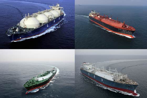 한국 조선업계가 건조한 LNG선들