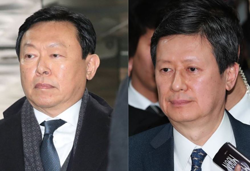 롯데그룹 신동빈 회장(왼쪽)과 형인 신동주 SDJ코퍼레이션 대표 회장. 
