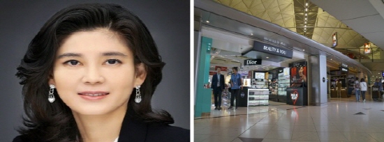 이부진 호텔신라 사장(왼쪽)과 홍콩 첵랍콕 국제공항 [사진=호텔신라]