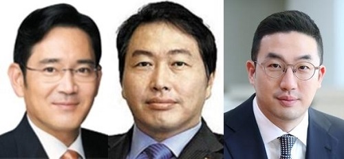 (사진 왼쪽부터) 이재용 삼성전자 부회장·최태원 SK그룹 회장·구광모 LG그룹 회장.