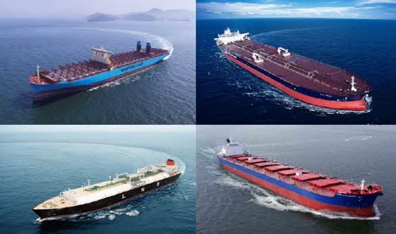 한국 조선업계가 건조한 선박들.ⓒ현대중공업·삼성중공업·대우조선해양
