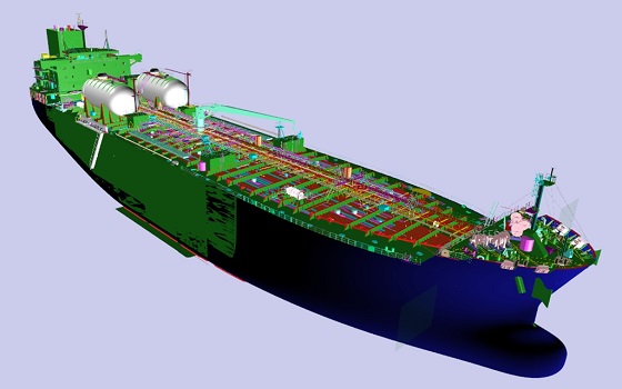 STX조선해양이 영국 로이드선급에 기본인증을 받은 LNG연료 추진방식의 5만톤급 중형 탱커 디자인.ⓒSTX조선해양