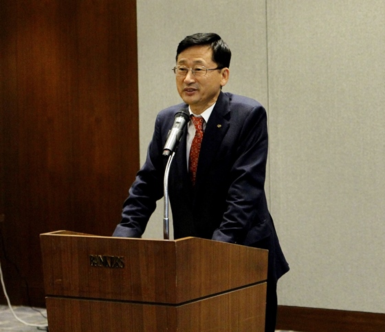 한국주택금융공사는 9일 서울 은행연합회 뱅커스클럽에서 하반기 MBS 투자설명회를 개최했다. 이정환 주택금융공사 사장이 축사를 하고 있다.ⓒ주택금융공사