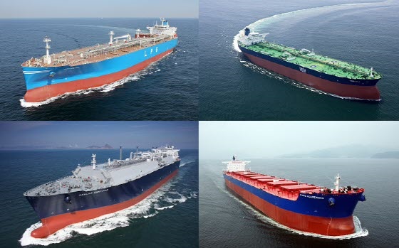 한국 조선업계가 건조한 선박들.ⓒ현대중공업·삼성중공업·대우조선해양