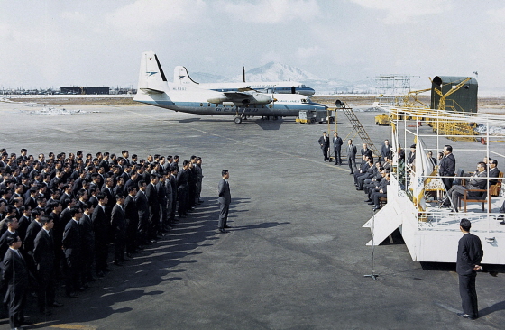 1969년 3월 6일, 김포공항에서 거행된 대한항공공사 인수식. ⓒ대한항공