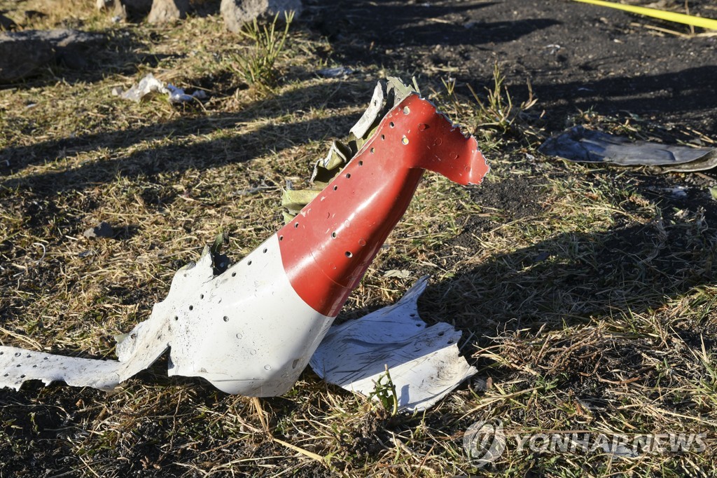 지난 10일 발생한 에티오피아항공 맥스 8 기종 추락사고 잔해물. ⓒ연합뉴스