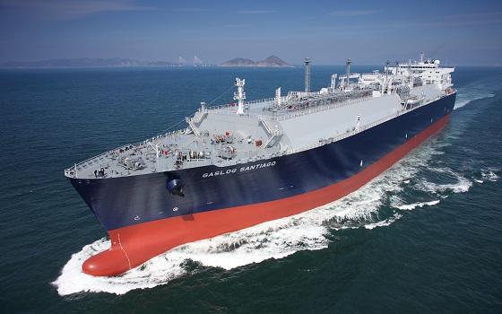 삼성중공업이 건조한 LNG선이 바다를 항해하고 있다.ⓒ삼성중공업