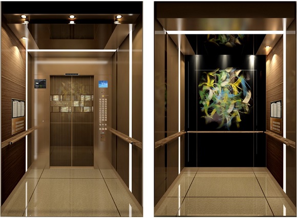 티센크루프, 나전칠 엘리베이터 샘플 내부.