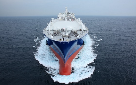 삼성중공업이 건조한 액화천연가스(LNG)선이 바다를 항해하고 있다.ⓒ삼성중공업