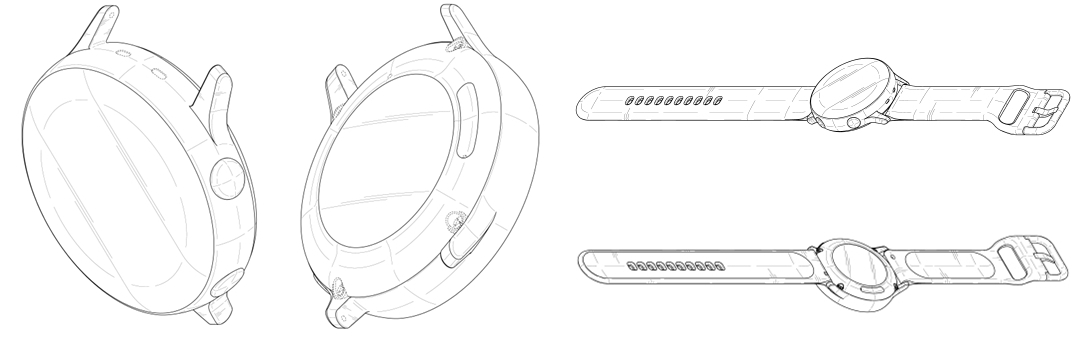 삼성전자의 '갤럭시 워치 액티브2'의 디자인 특허 ⓒ특허청